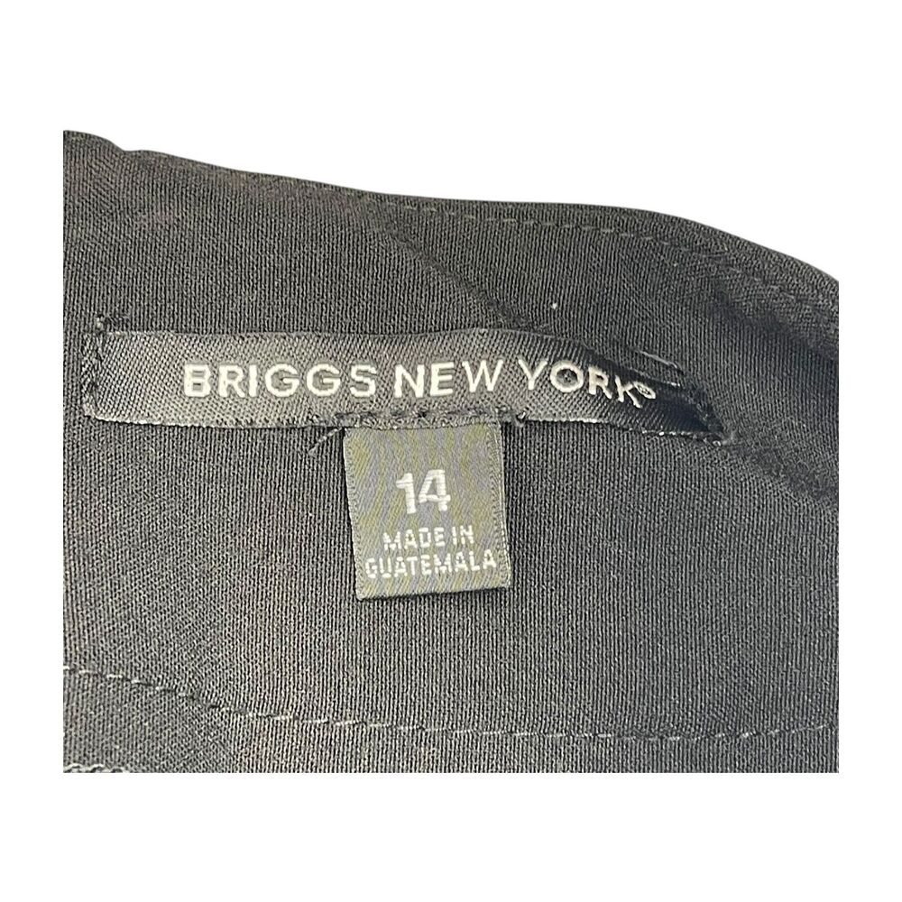 Briggs New York A-Line Skirt Women's 14 Black Stretch Back Zip Modern Minimalist - Picture 3 of 6